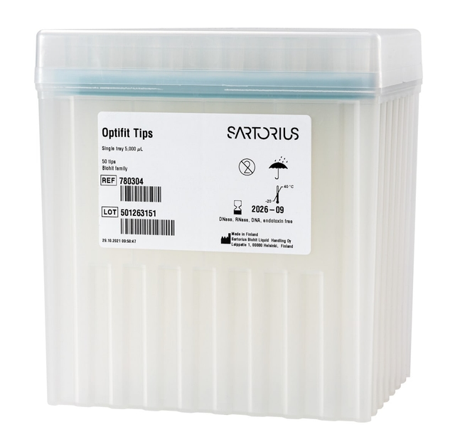 780304 Стандартные наконечники для дозатора Optifit, 100–5000 мкл, в штативе (1x50)