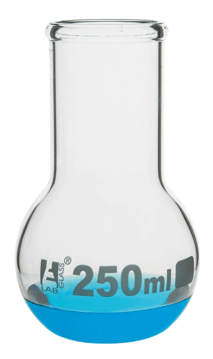 EGL0411CКолба для варки, плоское дно, широкое горло, с ободком, 250 мл
