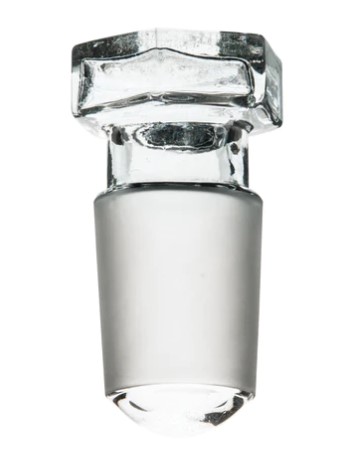 Пробка-шестигранная, боросиликатное стекло, пустотелая, конус под пробку - 24/29 / Stopper-Hexagonal, borosilicate glass, Hollow, Cone 24/29