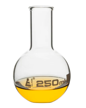 Колба для варки, плоское дно, узкое горло, с ободком, 250 мл, боросиликатное стекло / Flask Boiling - Florence, flat bottom, narrow neck with rim 250 ml, borosilicate glass