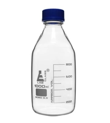Банка для реактивов с синей крышкой (прозрачная) 1000 мл