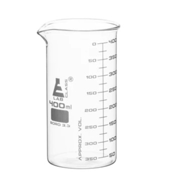 Стаканы - Стеклянные - ASTM, высокие, с носиком из боросиликатного стекла, градуированные, 400 мл