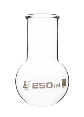Колба для варки, 250 мл, круглое дно, широкое горло, боросиликатное стекло / Flask Boiling 250 ml, round bottom, wide neck, borosilicate glass