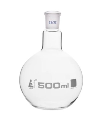Колба для варки с шарниром, плоское дно, короткое горло, сменный шарнир, 500 мл, шлиф 29/32, боросиликатное стекло / Flask Boiling with joint, flat bottom, short neck, interchangeable joint 500 ml, socket size 29/32, borosilicate glass