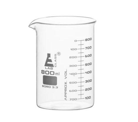 Стаканы - стеклянные - ASTM, низкие, с носиком из боросиликатного стекла, градуированные, 800 мл