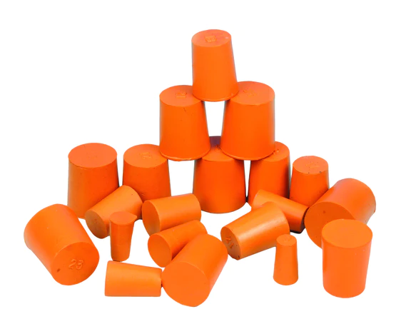 Пробка резиновая - сплошная. В ассортименте, по 8 штук в каждом. В упаковке 58 штук. // Stopper Rubber - Solid. Assorted containing 8 pieces each. Pack of 58.