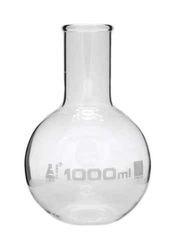 Колба для варки, плоское дно, широкое горло, с ободком, 1000 мл / Flask Boiling Flat Bottom wide neck with rim 1000 ml