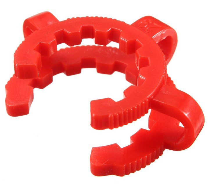 Зажимы для шарнирной стеклянной посуде , размер шва 29/32, красный цвет