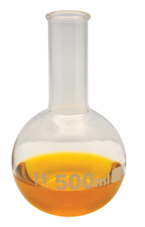 Колба для варки, 500 мл, круглое дно, узкое горло, боросиликатное стекло / Flask Boiling 500 ml, round bottom, narrow neck, borosilicate glass