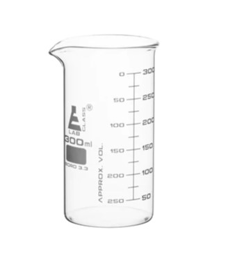 Стаканы - Стеклянные - ASTM, высокие, с носиком из боросиликатного стекла, градуированные, 300 мл