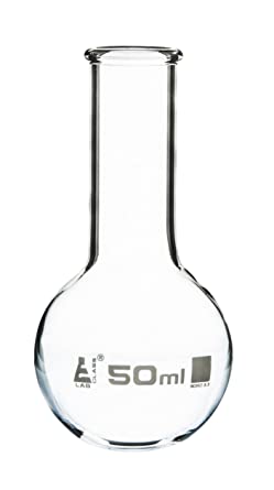 Колба для варки, плоское дно, узкое горло, с ободком, 50 мл, боросиликатное стекло / Flask Boiling - Florence, flat bottom, narrow neck with rim 50 ml, borosilicate glass