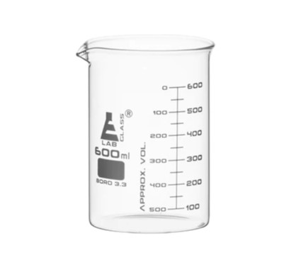 Стаканы - стеклянные - ASTM, низкие, с носиком из боросиликатного стекла, градуированные, 600 мл