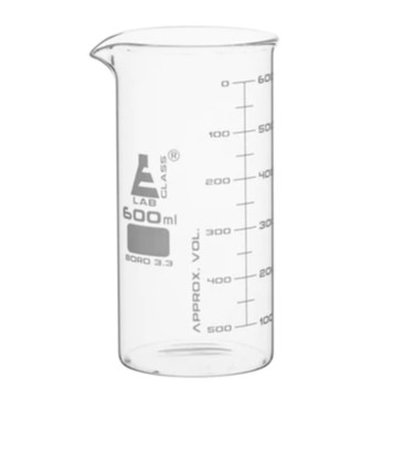 Стаканы - Стеклянные - ASTM, высокие, с носиком из боросиликатного стекла, градуированные, 600 мл