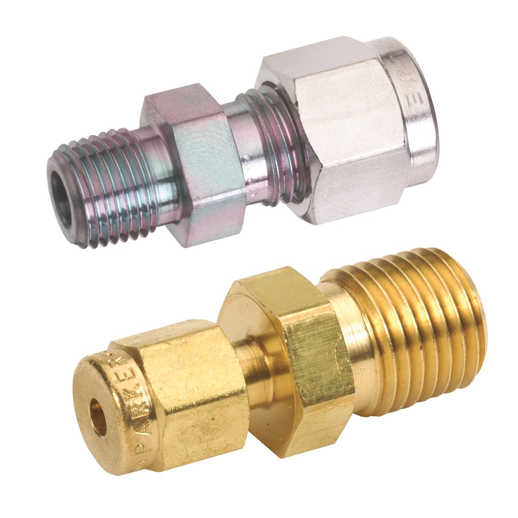 Фитинг Parker, латунь, NPT, с наружной резьбой от 1/4" до 1/8" (уп./10)