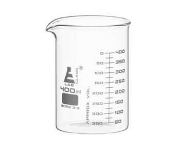 Стаканы - стеклянные - ASTM, низкие, с носиком из боросиликатного стекла, градуированные, 400 мл