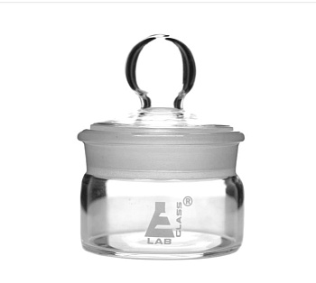 Бюкса - низкая, из боросиликатного стекла, со сменной притертой пробкой, 20 мл, OD 50 мм, высота 25 мм / Weighing bottle-low form, borosilicate glass with interchangeable ground stopper, cap. 20 ml, OD 50 mm, height 25 mm