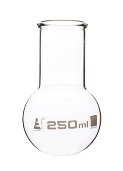 Колба для варки, 250 мл, круглое дно, широкое горло, боросиликатное стекло / Flask Boiling 250 ml, round bottom, wide neck, borosilicate glass