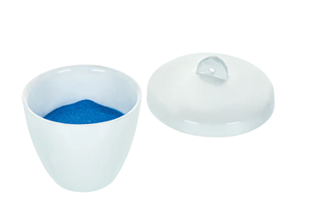 Тигель, 100 мл, фарфор, с крышкой, высокой формы / Crucible 100 ml, Porcelain with lid, Tall