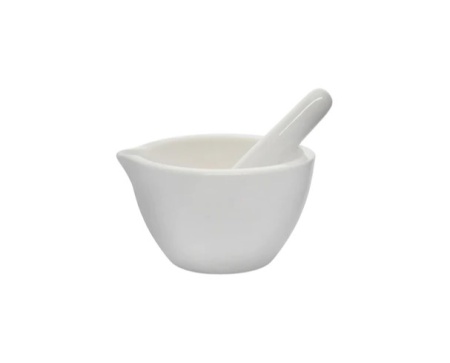 Ступка и пестик, из фарфора, внеш.диам.105 мм, 150 мл / Mortar & Pestle, Porcelain, outer dia 105 mm, cap. 150 ml