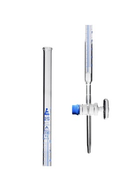 Бюретки, с полоской Шелбаха, краном из стекла, 25 мл., класса «A», синяя шкала / Burettes Schellbach glass stopcock, cap. 25 ml, class 'A', Blue Graduation