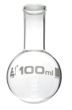 Колба для варки, 100 мл, круглое дно, узкое горло, боросиликатное стекло / Flask Boiling 100 ml, round bottom, narrow neck, borosilicate glass