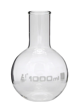 Колба для варки, плоское дно, широкое горло, с ободком, 1000 мл / Flask Boiling Flat Bottom wide neck with rim 1000 ml