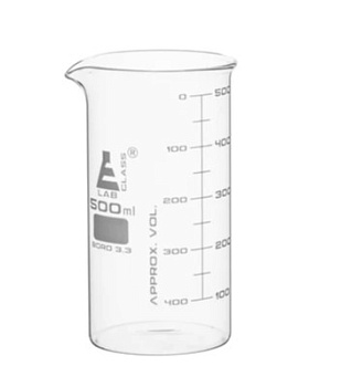 Стаканы - Стеклянные - ASTM, высокие, с носиком из боросиликатного стекла, градуированные, 500 мл