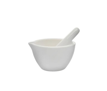 Ступка и пестик, из фарфора, внеш.диам.80 мм, 60 мл / Mortar & Pestle, Porcelain, outer dia 80 mm, cap. 60 ml