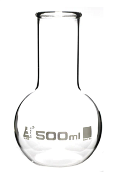 Колба для варки, плоское дно, широкое горло, с ободком, 500 мл / Flask Boiling Flat Bottom wide neck with rim 500 ml