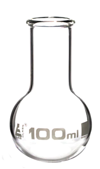 Колба для варки, плоское дно, широкое горло, с ободком, 100 мл / Flask Boiling Flat Bottom wide neck with rim 100 ml