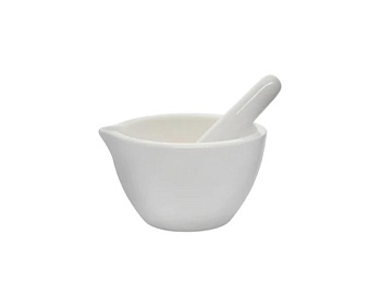 Ступка и пестик, из фарфора, внеш.диам.105 мм, 150 мл / Mortar & Pestle, Porcelain, outer dia 105 mm, cap. 150 ml