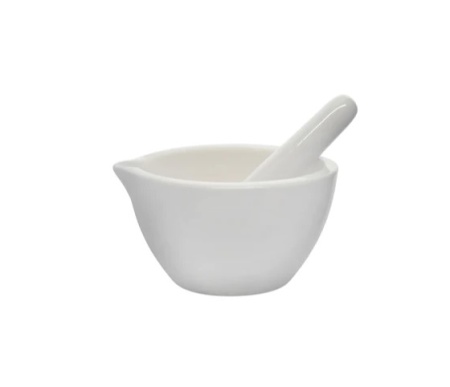 Ступка и пестик, из фарфора, внеш.диам.125 мм, 275 мл / Mortar & Pestle, Porcelain, outer dia 125 mm, cap. 275 ml