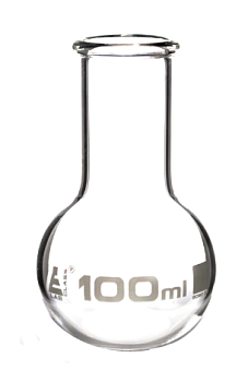 Колба для варки, 100 мл, круглое дно, широкое горло, боросиликатное стекло / Flask Boiling 100 ml, round bottom, wide neck, borosilicate glass