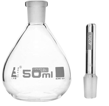 Пикнометр 50мл, калиброванный, из борсиликатного стекла