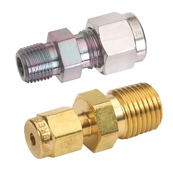 Фитинг Parker, латунь, NPT, с наружной резьбой от 1/4" до 1/8" (уп./10)